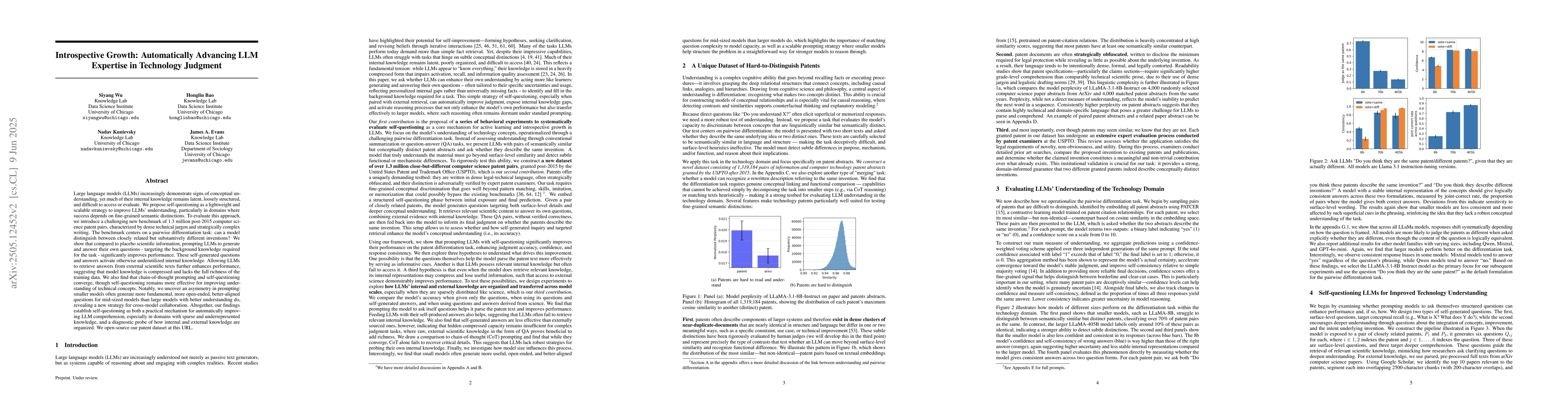 Thumbnail for Introspective Growth: Automatically Advancing LLM Expertise in
  Technology Judgment