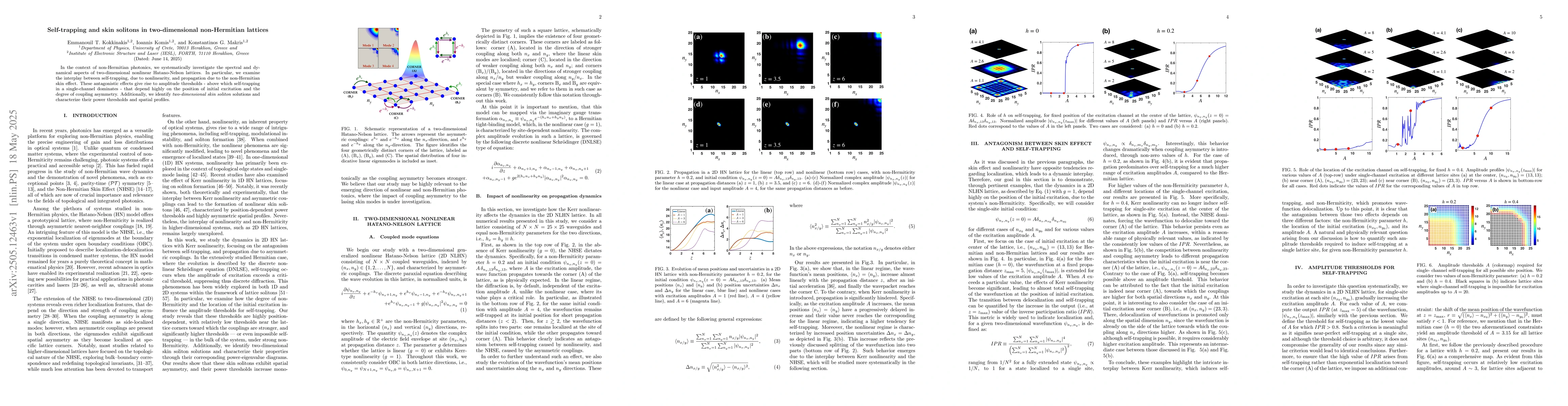 Thumbnail for Self-trapping and skin solitons in two-dimensional non-Hermitian
  lattices