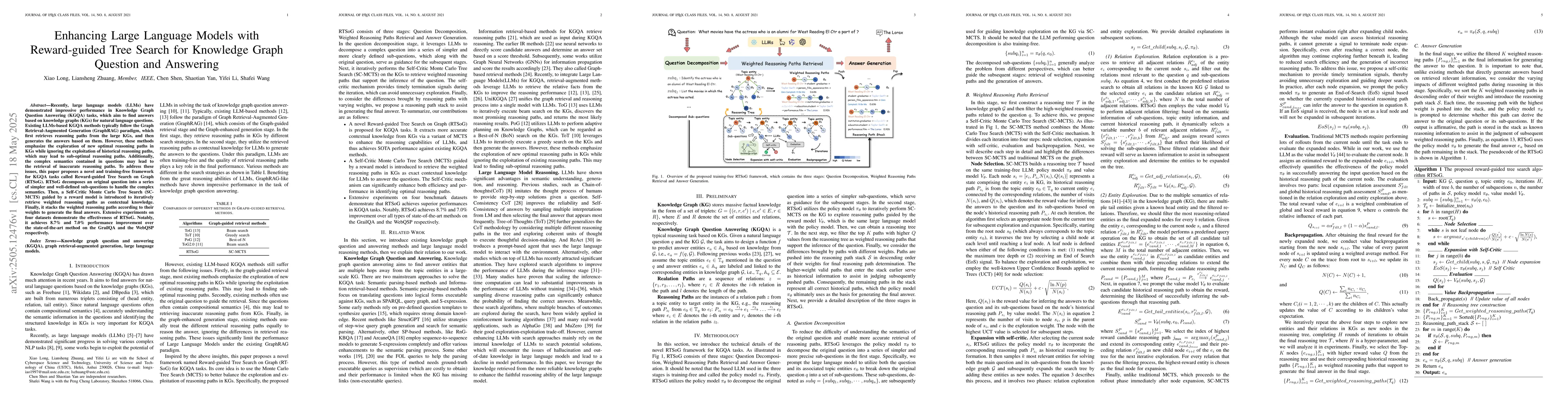 Thumbnail for Enhancing Large Language Models with Reward-guided Tree Search for
  Knowledge Graph Question and Answering