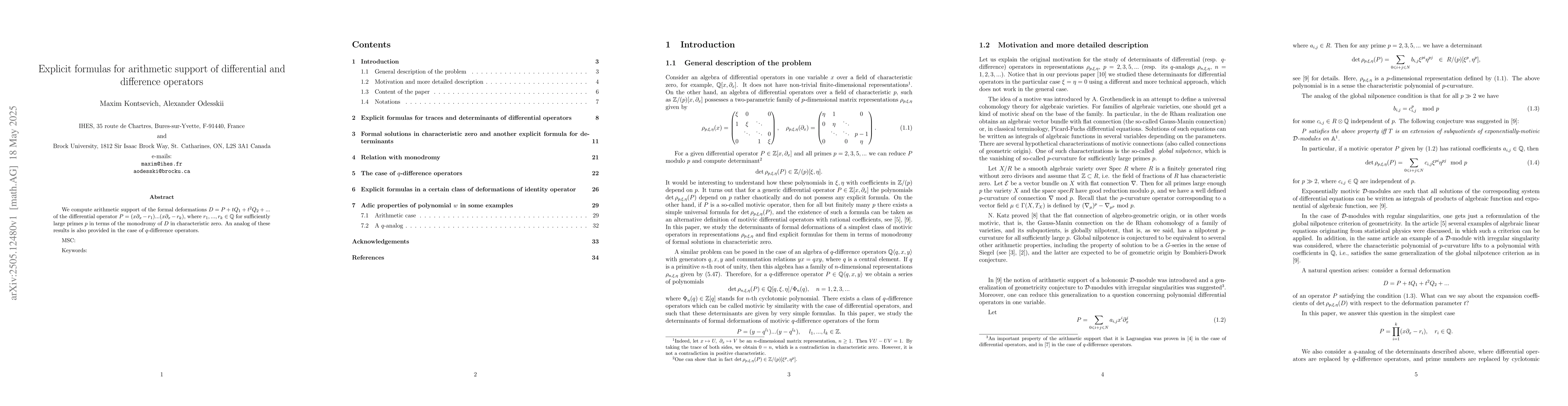 Thumbnail for Explicit formulas for arithmetic support of differential and difference
  operators
