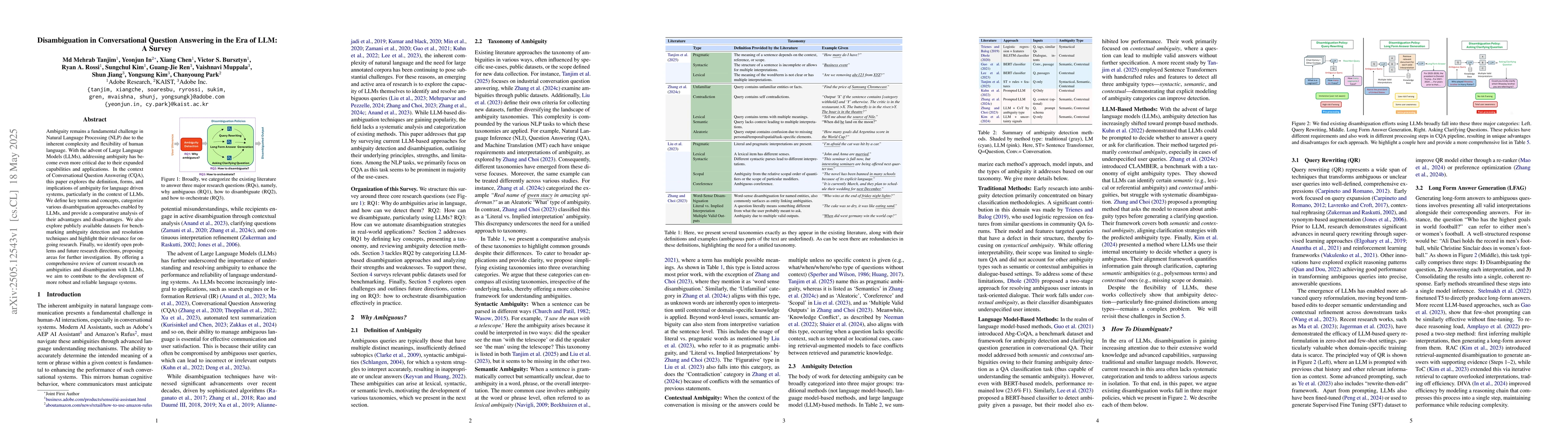 Thumbnail for Disambiguation in Conversational Question Answering in the Era of LLM: A
  Survey