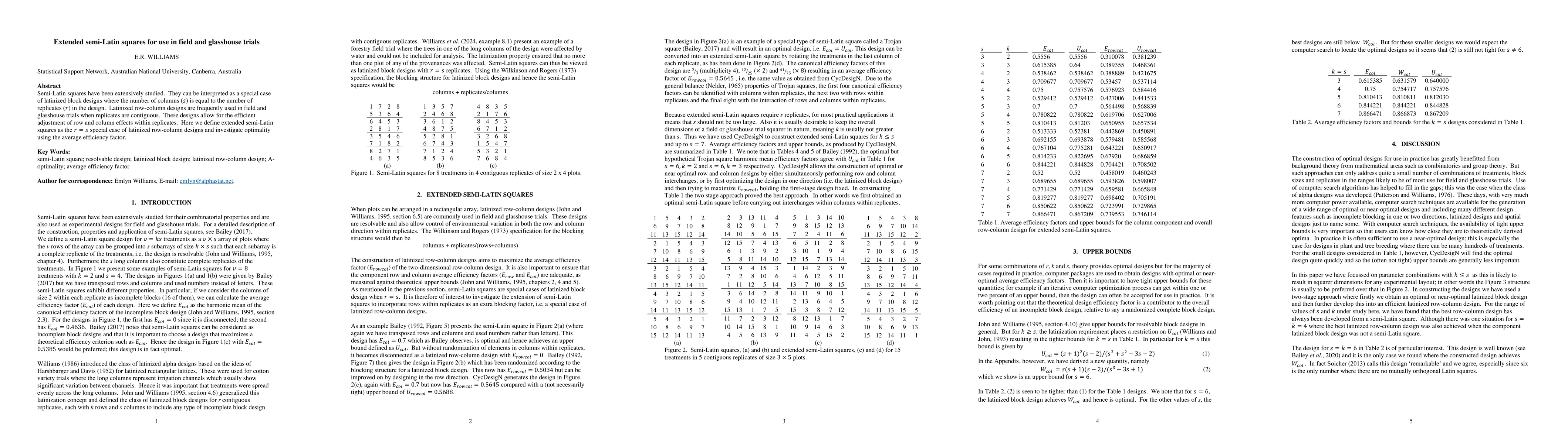 Thumbnail for Extended semi-Latin squares for use in field and glasshouse trials