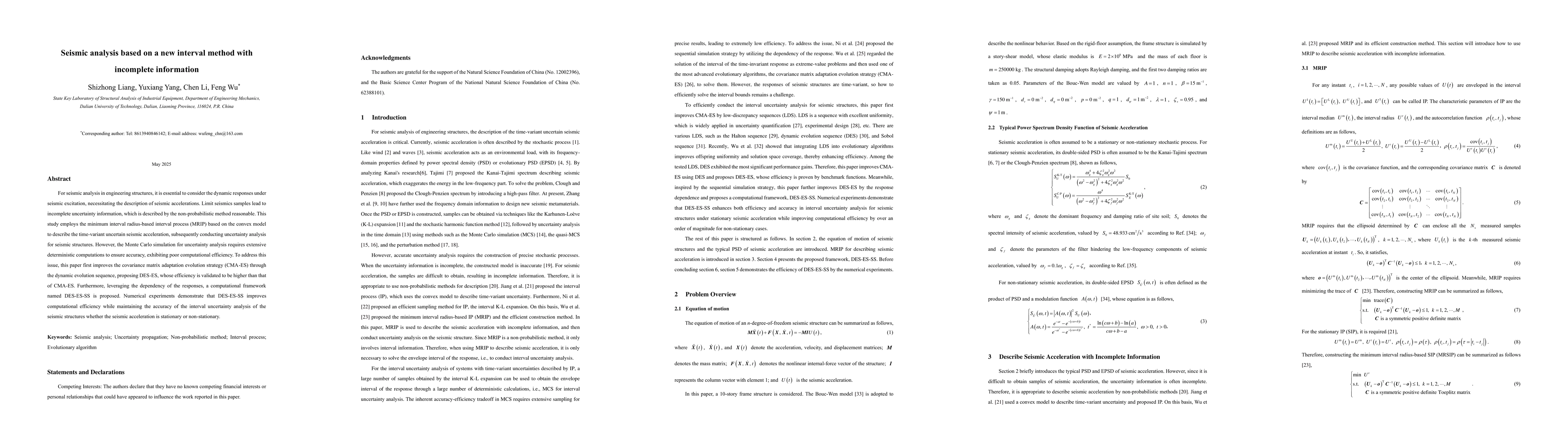 Thumbnail for Seismic analysis based on a new interval method with incomplete
  information