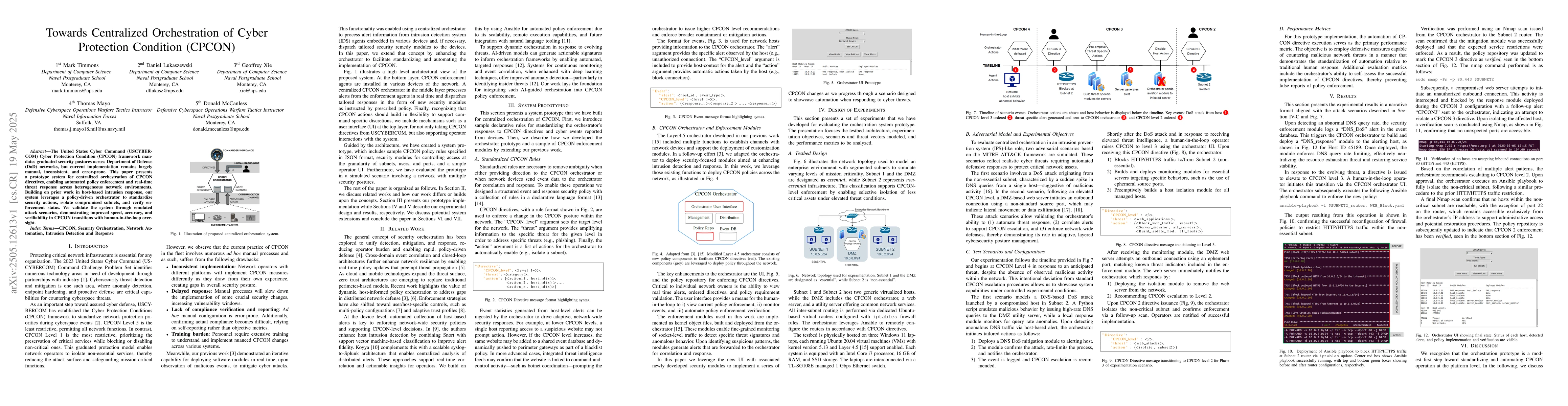 Thumbnail for Towards Centralized Orchestration of Cyber Protection Condition (CPCON)