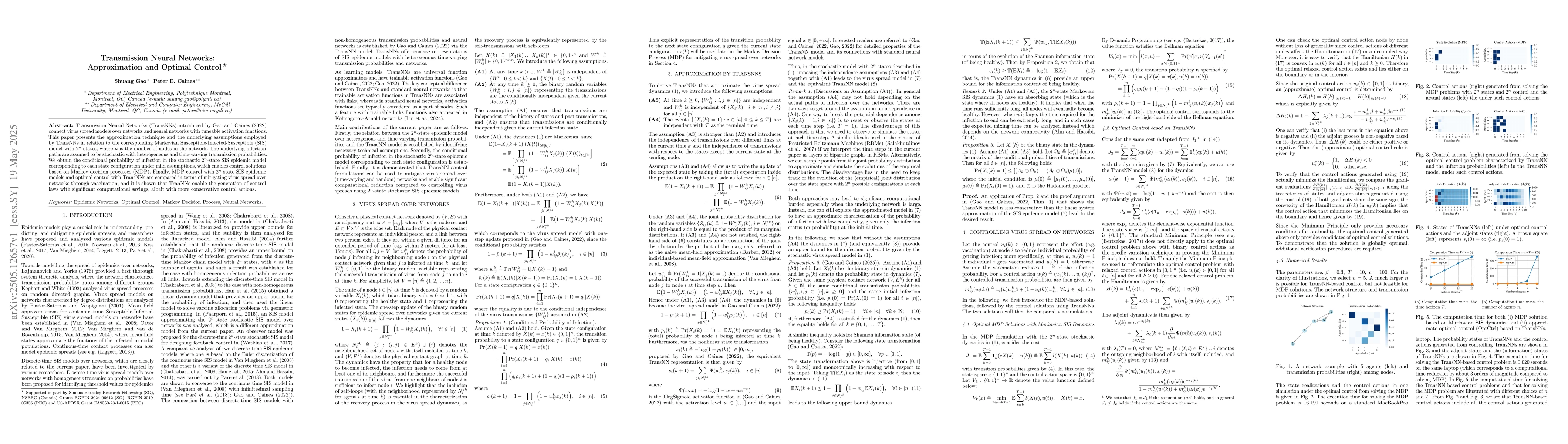 Thumbnail for Transmission Neural Networks: Approximation and Optimal Control