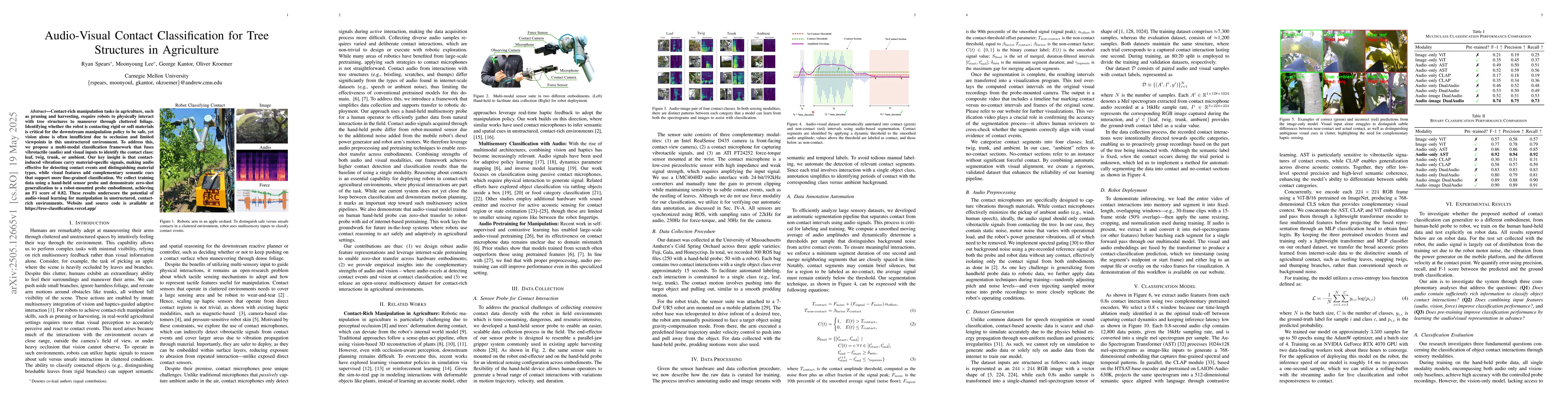Thumbnail for Audio-Visual Contact Classification for Tree Structures in Agriculture