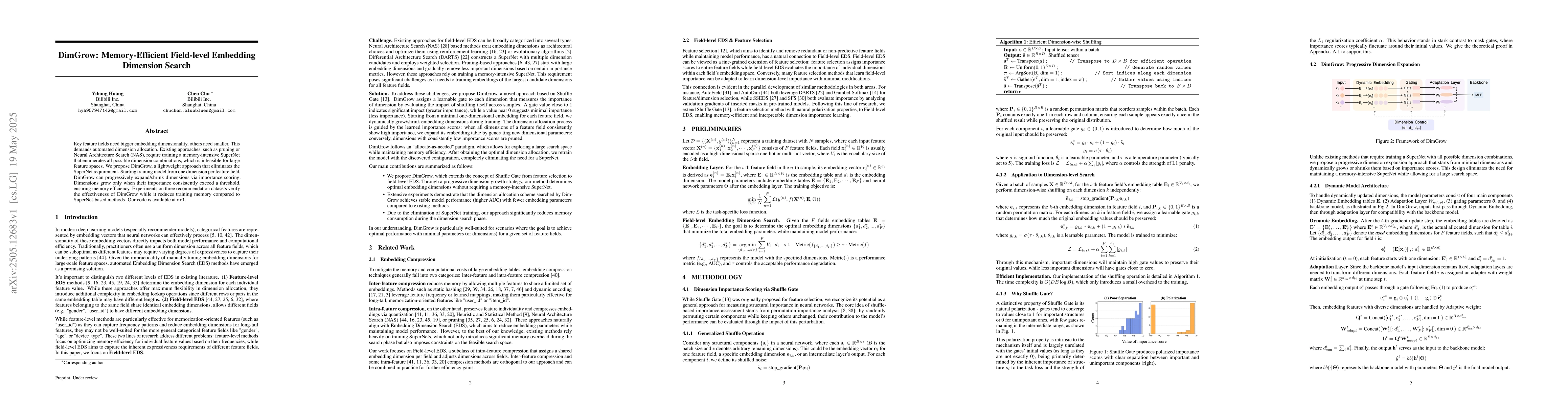 Thumbnail for DimGrow: Memory-Efficient Field-level Embedding Dimension Search