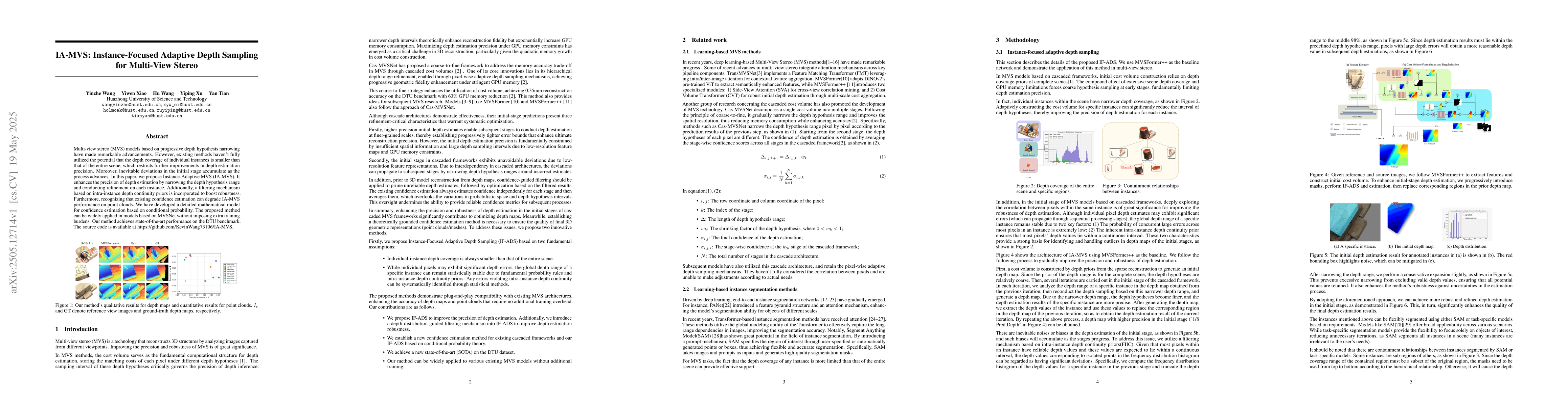 Thumbnail for IA-MVS: Instance-Focused Adaptive Depth Sampling for Multi-View Stereo