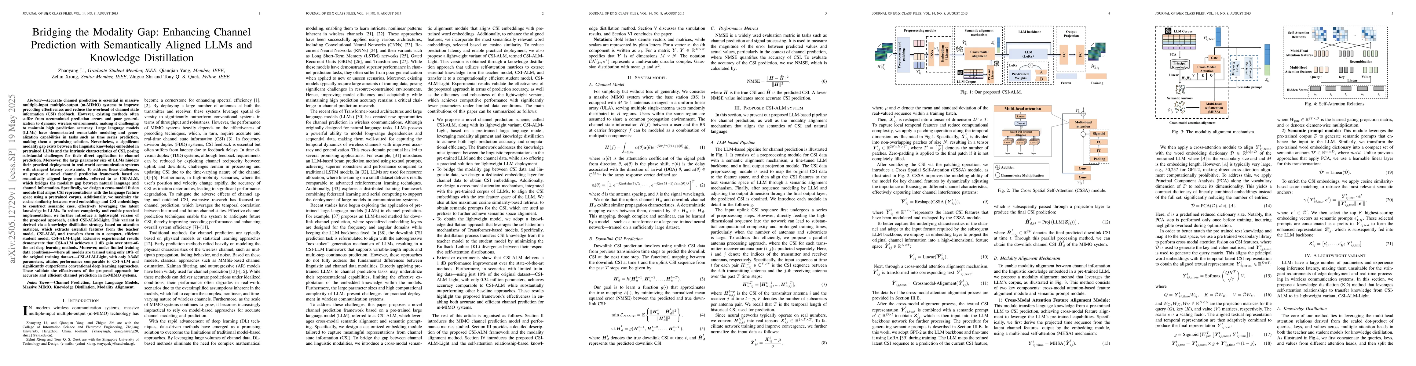 Thumbnail for Bridging the Modality Gap: Enhancing Channel Prediction with
  Semantically Aligned LLMs and Knowledge Distillation