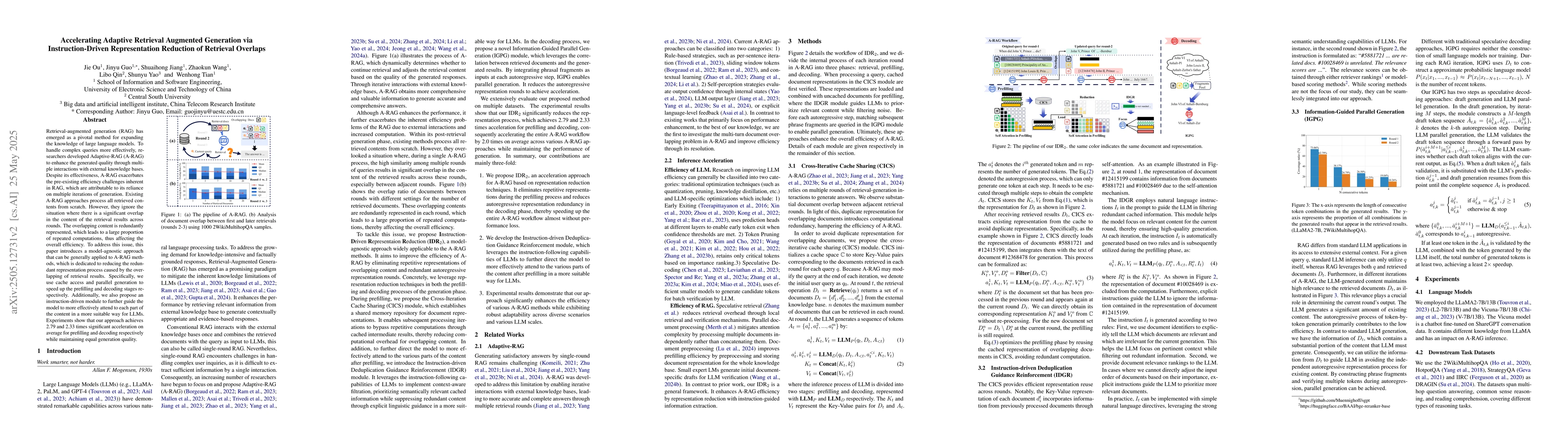 Thumbnail for Accelerating Adaptive Retrieval Augmented Generation via
  Instruction-Driven Representation Reduction of Retrieval Overlaps