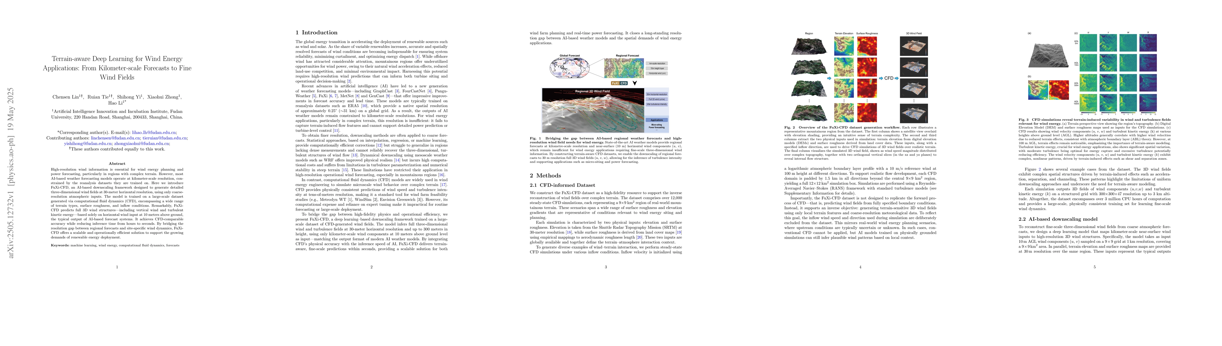 Thumbnail for Terrain-aware Deep Learning for Wind Energy Applications: From
  Kilometer-scale Forecasts to Fine Wind Fields