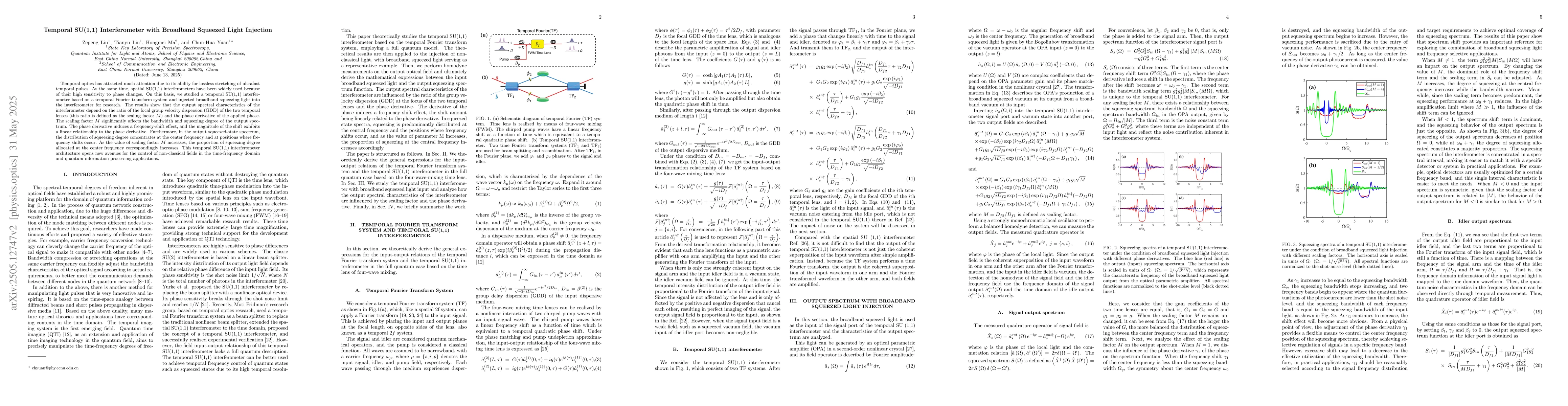 Thumbnail for Temporal SU(1,1) Interferometer with Broadband Squeezed Light Injection