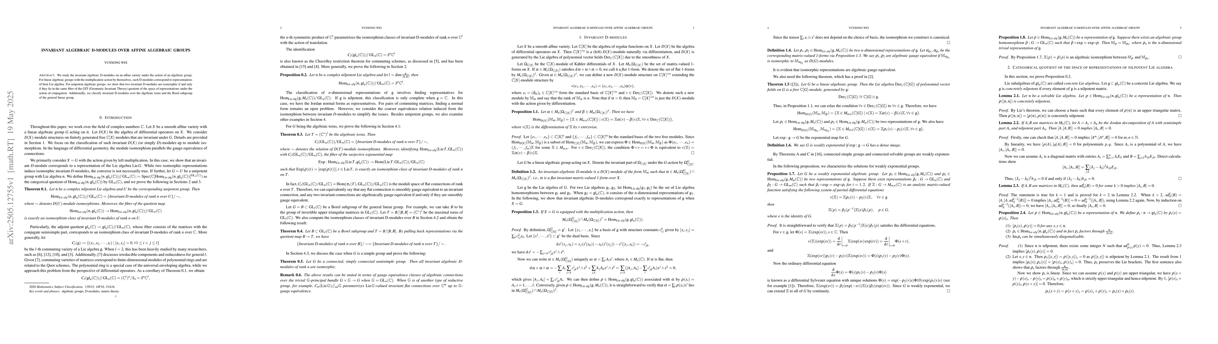 Thumbnail for Invariant algebraic D-modules over affine algebraic groups