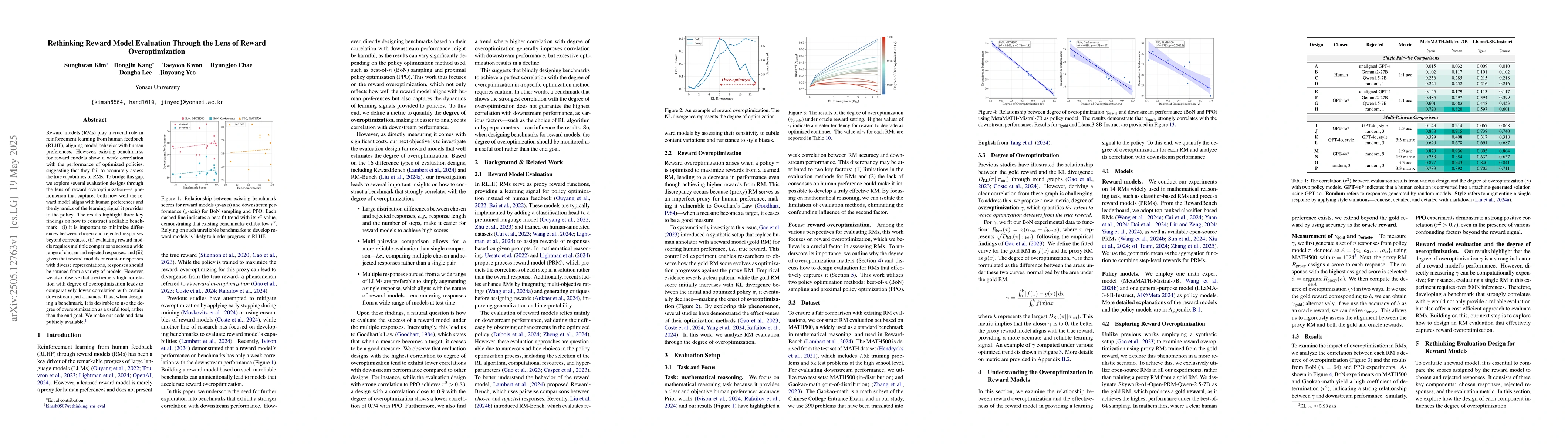 Thumbnail for Rethinking Reward Model Evaluation Through the Lens of Reward
  Overoptimization
