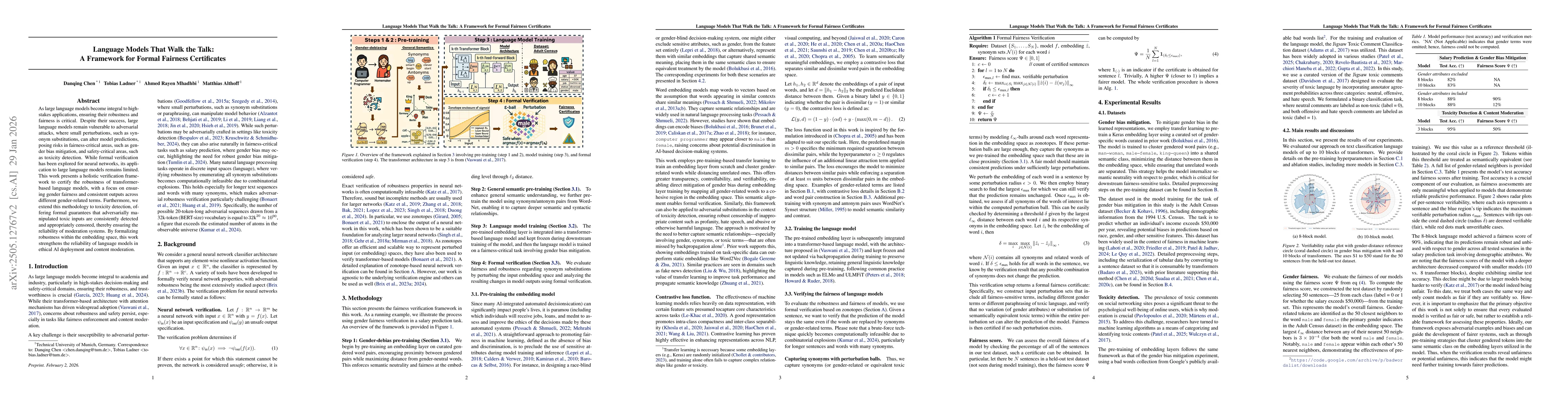 Thumbnail for Language Models That Walk the Talk: A Framework for Formal Fairness Certificates