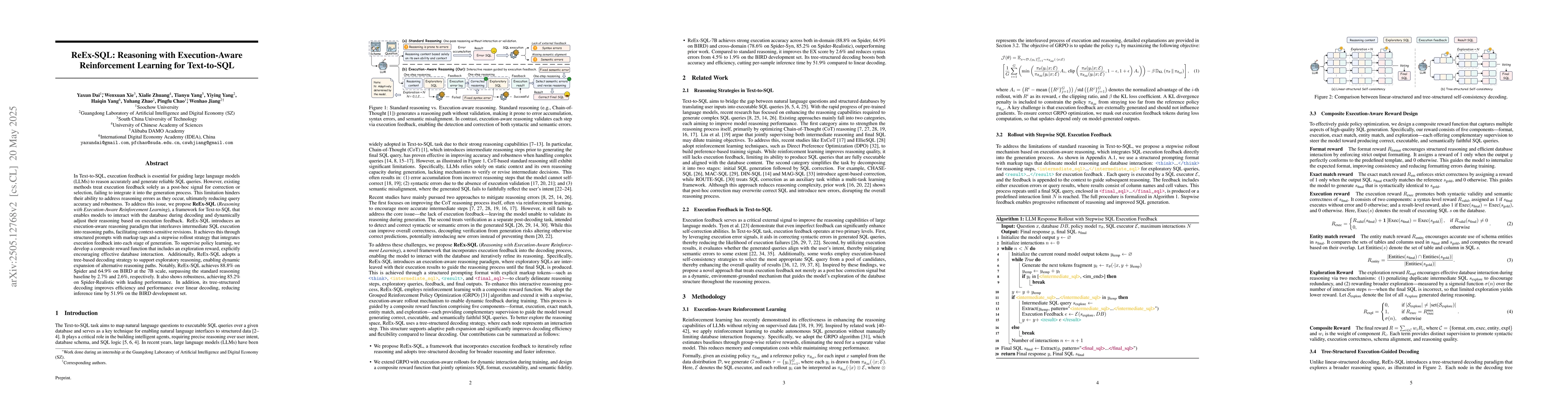 Thumbnail for ReEx-SQL: Reasoning with Execution-Aware Reinforcement Learning for
  Text-to-SQL