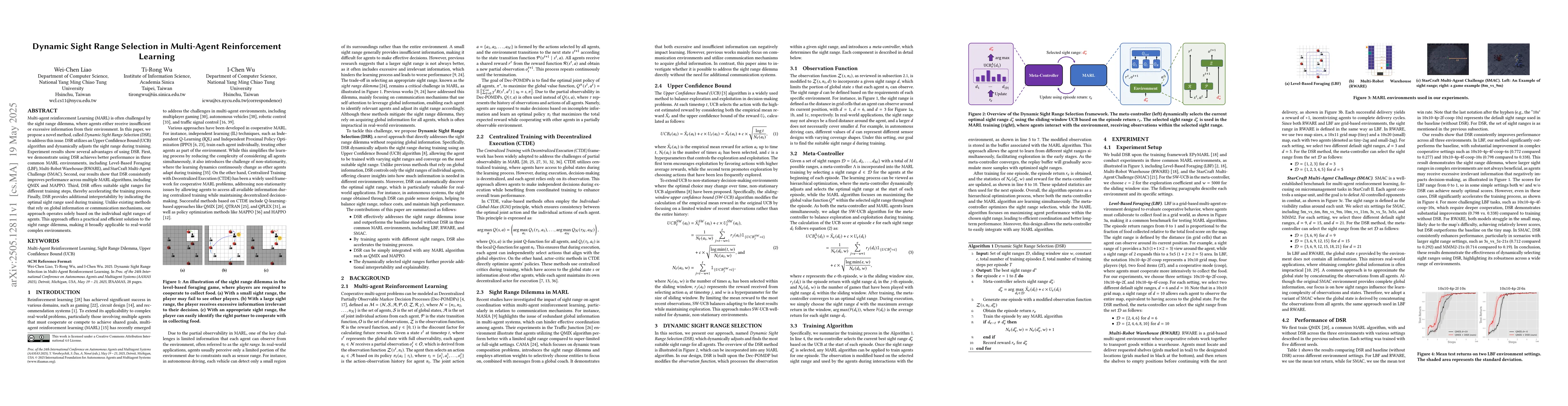 Thumbnail for Dynamic Sight Range Selection in Multi-Agent Reinforcement Learning