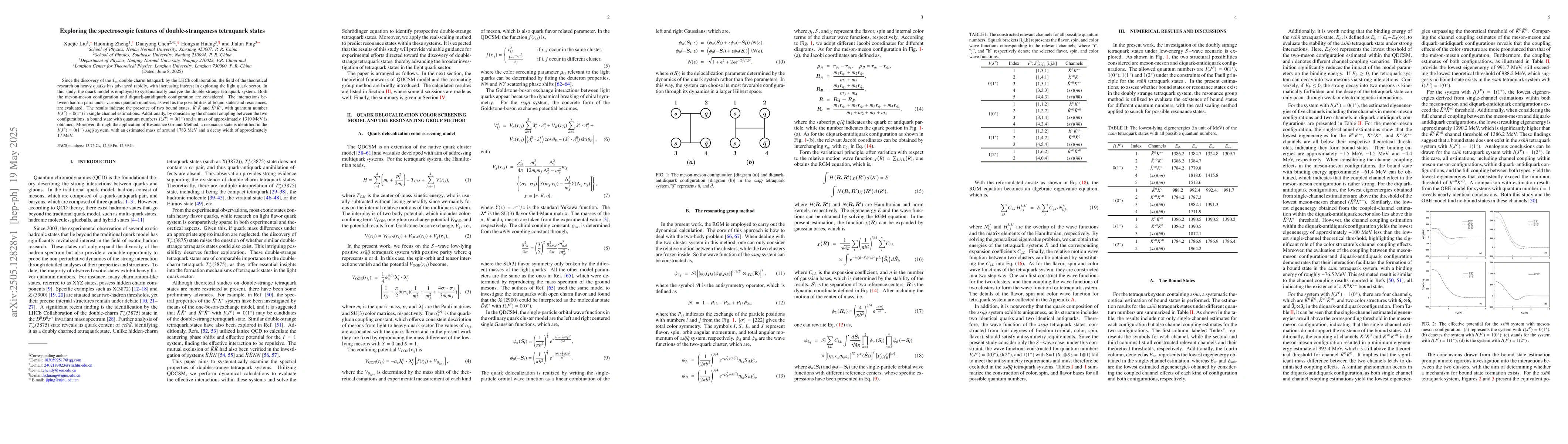 Thumbnail for Exploring the spectroscopic features of double-strangeness tetraquark
  states