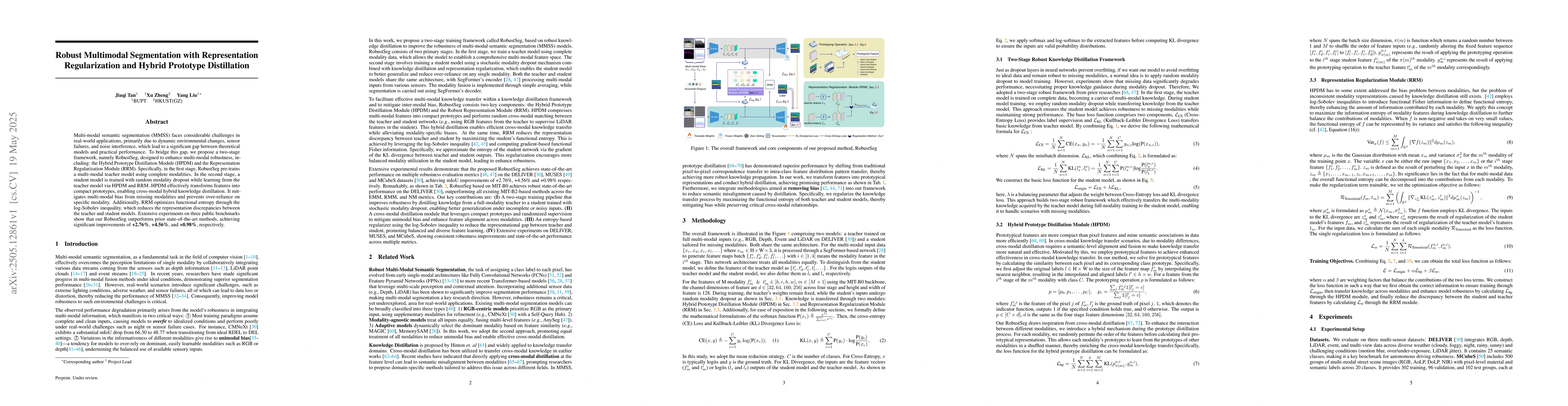 Thumbnail for Robust Multimodal Segmentation with Representation Regularization and
  Hybrid Prototype Distillation
