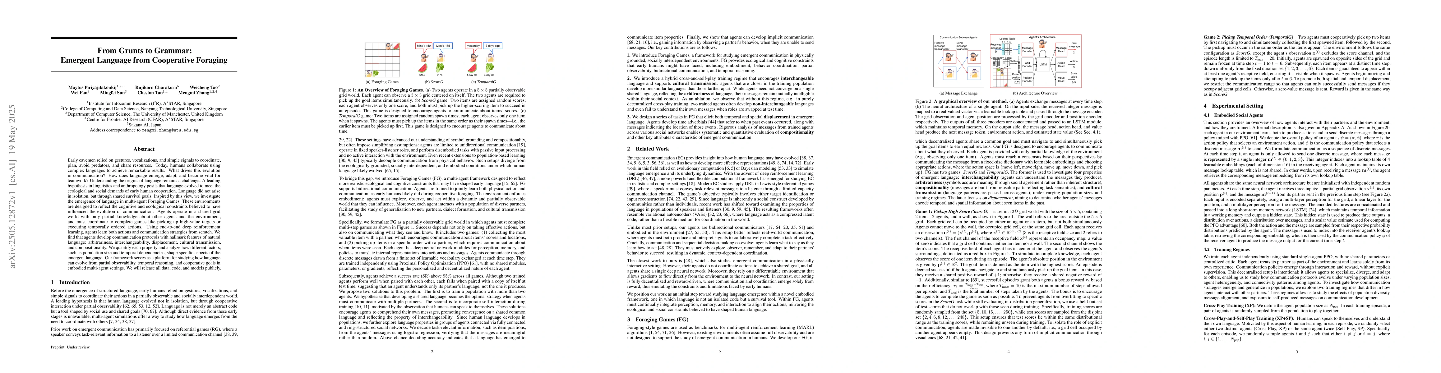 Thumbnail for From Grunts to Grammar: Emergent Language from Cooperative Foraging