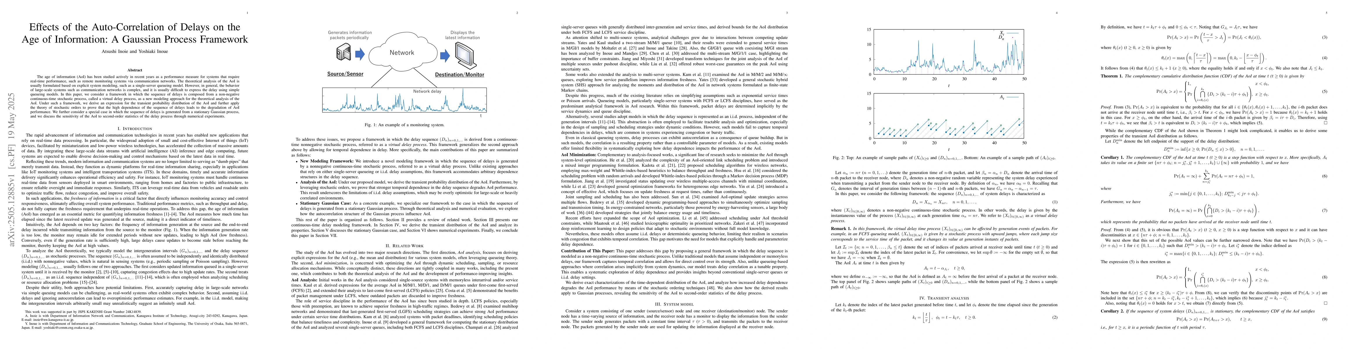 Thumbnail for Effects of the Auto-Correlation of Delays on the Age of Information: A
  Gaussian Process Framework
