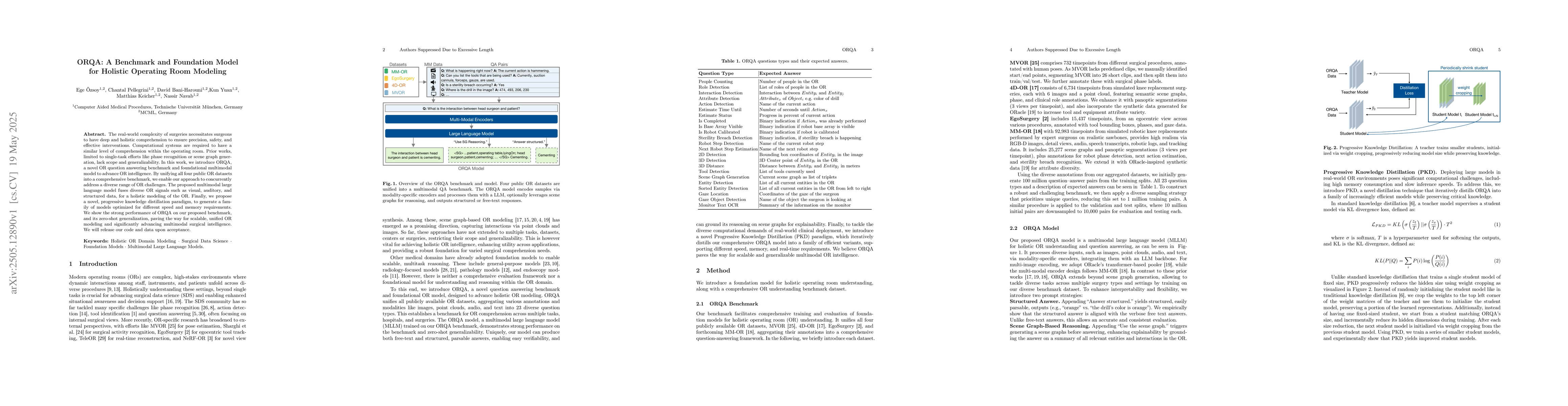 Thumbnail for ORQA: A Benchmark and Foundation Model for Holistic Operating Room
  Modeling