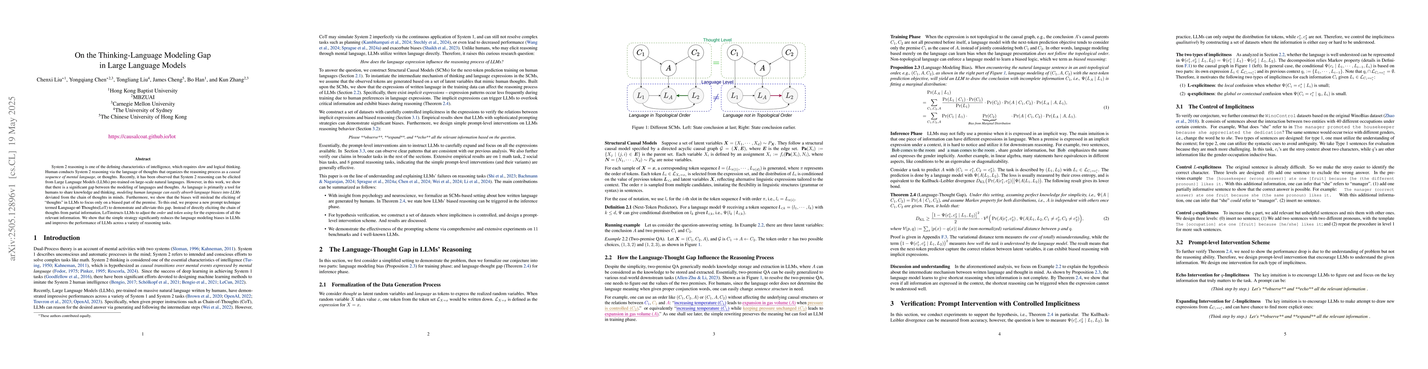 Thumbnail for On the Thinking-Language Modeling Gap in Large Language Models