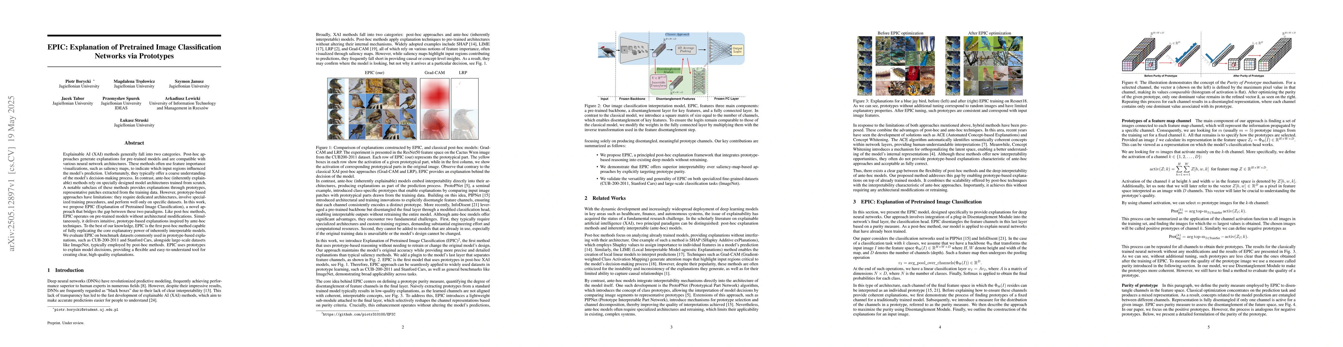 Thumbnail for EPIC: Explanation of Pretrained Image Classification Networks via
  Prototype