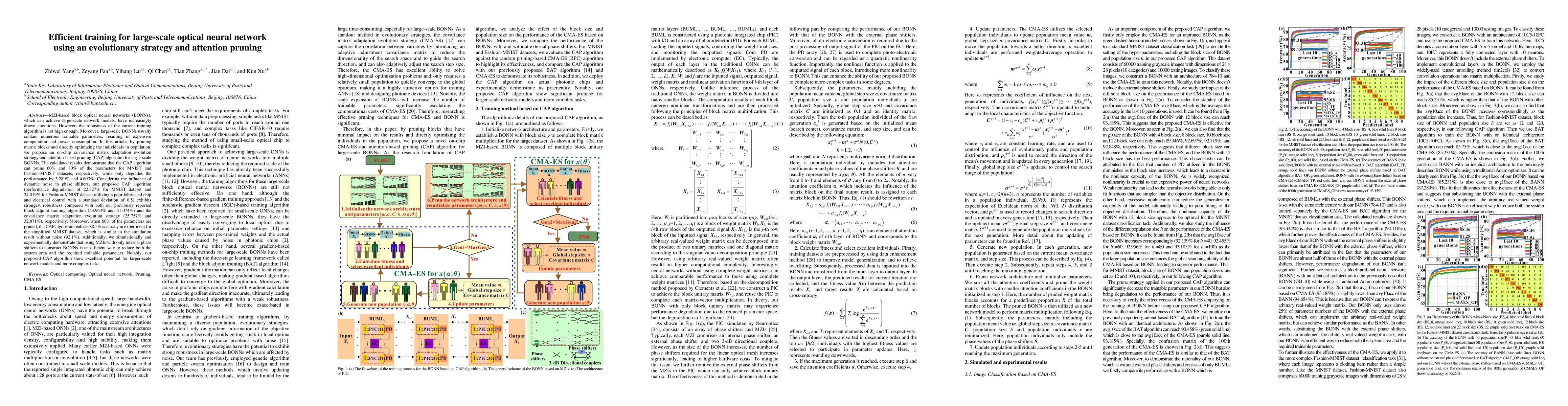 Thumbnail for Efficient training for large-scale optical neural network using an
  evolutionary strategy and attention pruning