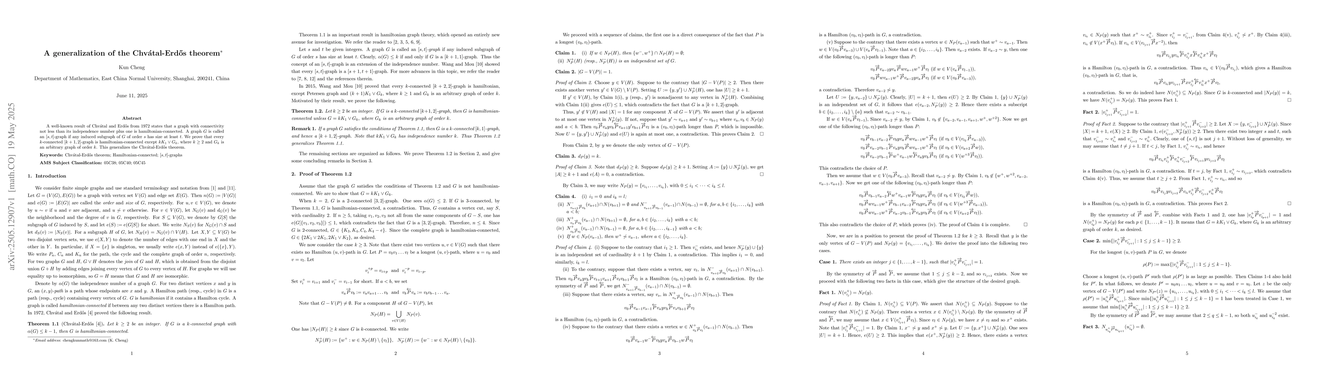 Thumbnail for A generalization of the Chvátal-Erdős theorem