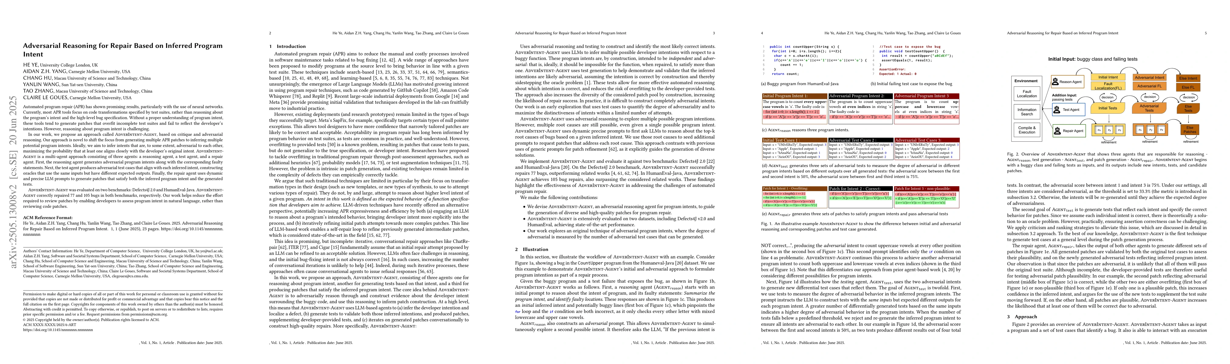 Thumbnail for Adversarial Reasoning for Repair Based on Inferred Program Intent