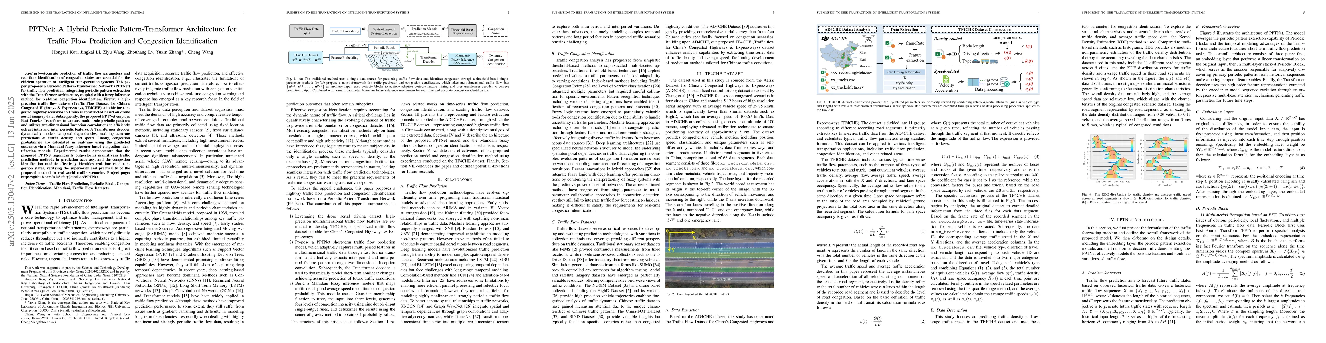 Thumbnail for PPTNet: A Hybrid Periodic Pattern-Transformer Architecture for Traffic
  Flow Prediction and Congestion Identification