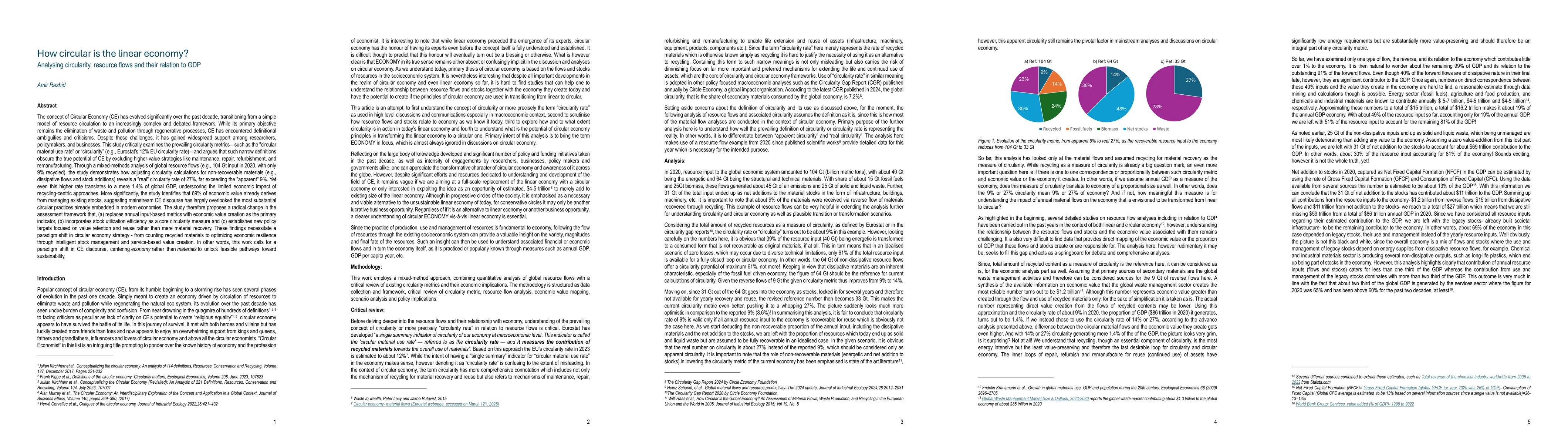 Thumbnail for How circular is the linear economy? Analysing circularity, resource
  flows and their relation to GDP