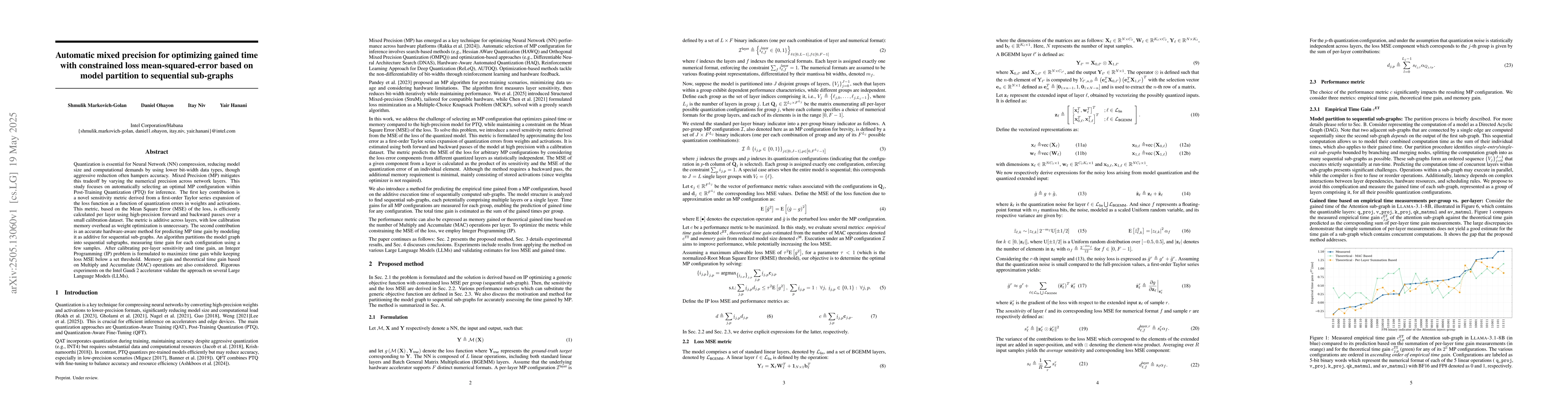 Thumbnail for Automatic mixed precision for optimizing gained time with constrained
  loss mean-squared-error based on model partition to sequential sub-graphs