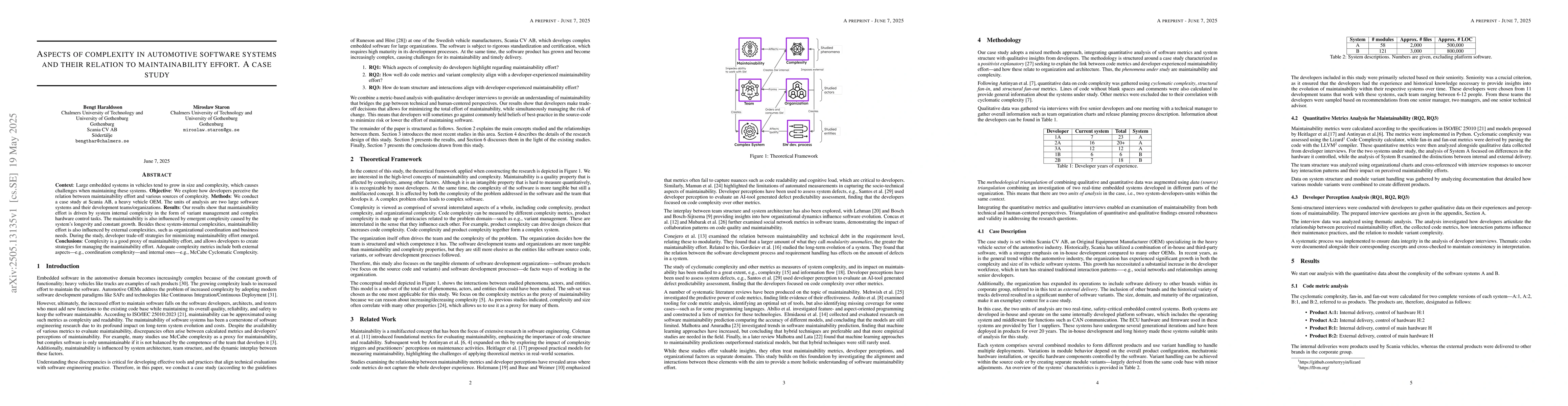 Thumbnail for Aspects of complexity in automotive software systems and their relation
  to maintainability effort. A case study