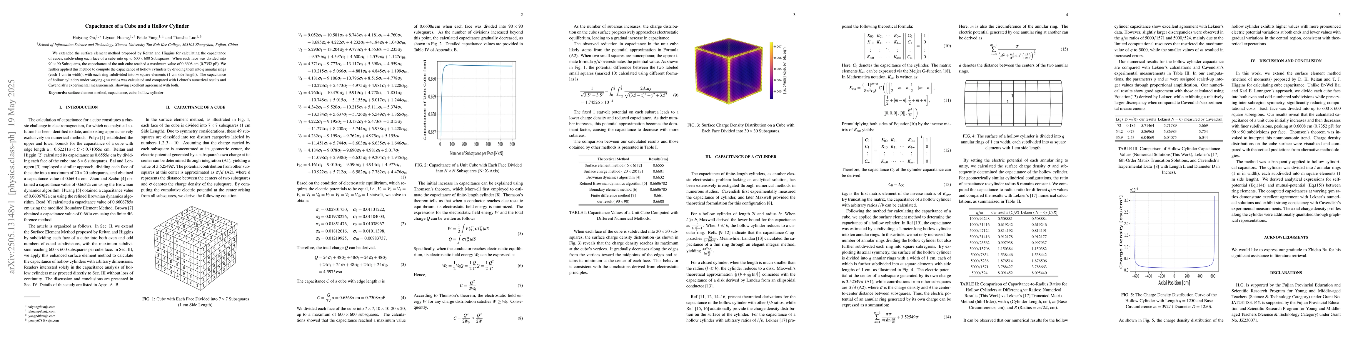 Thumbnail for Capacitance of a Cube and a Hollow Cylinder