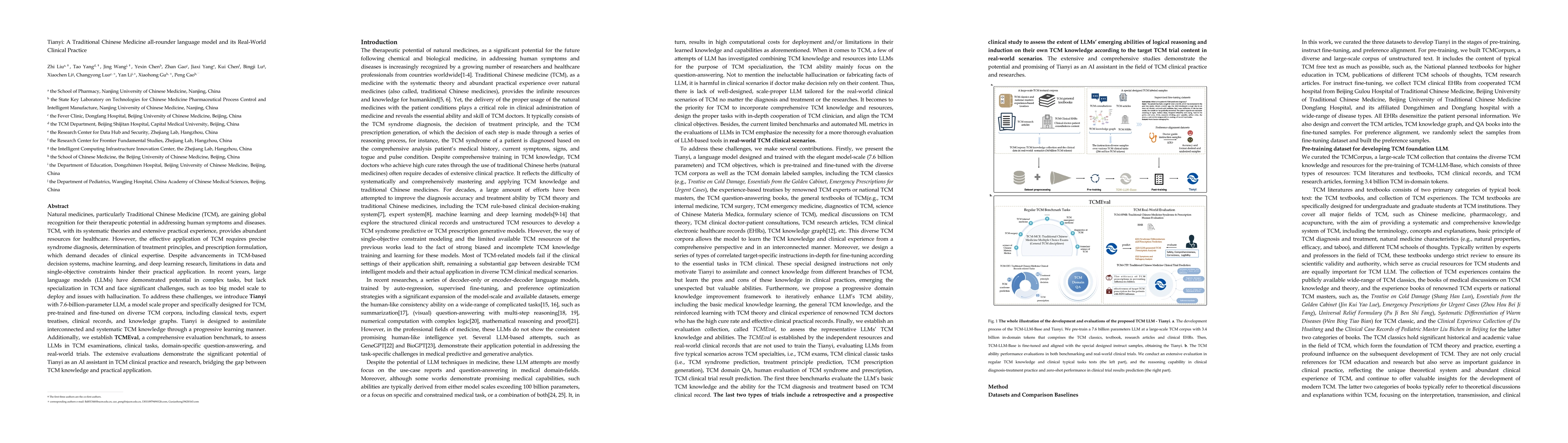 Thumbnail for Tianyi: A Traditional Chinese Medicine all-rounder language model and
  its Real-World Clinical Practice