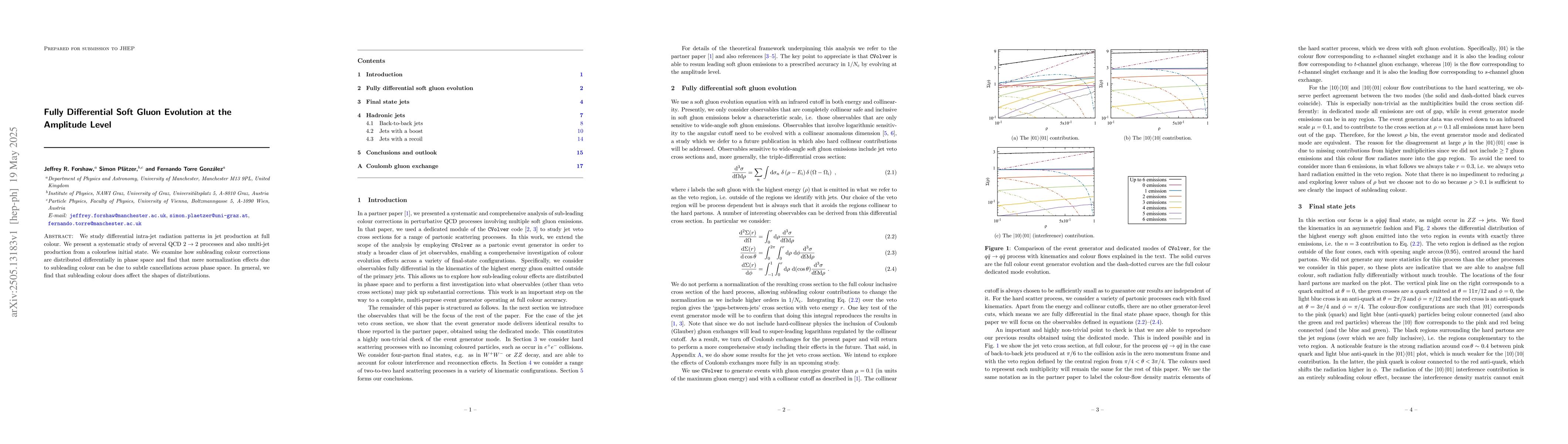 Thumbnail for Fully Differential Soft Gluon Evolution at the Amplitude Level