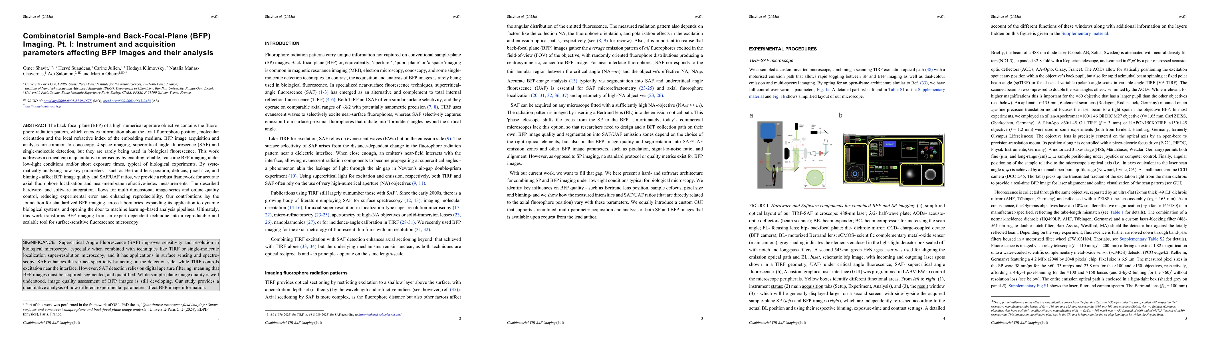 Thumbnail for Combinatorial Sample-and Back-Focal-Plane (BFP) Imaging. Pt. I:
  Instrument and acquisition parameters affecting BFP images and their analysis