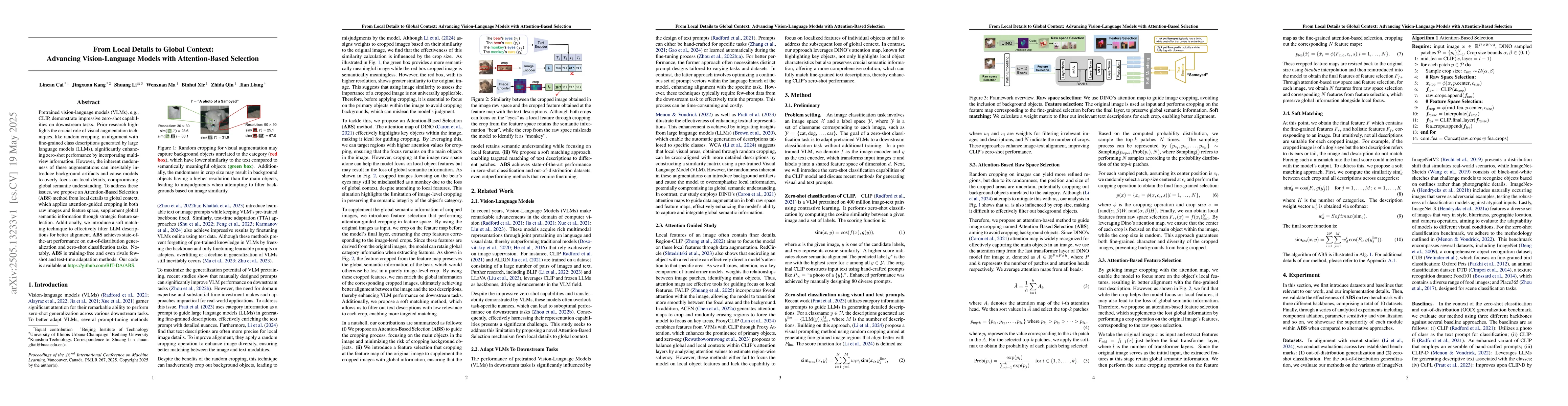 Thumbnail for From Local Details to Global Context: Advancing Vision-Language Models
  with Attention-Based Selection