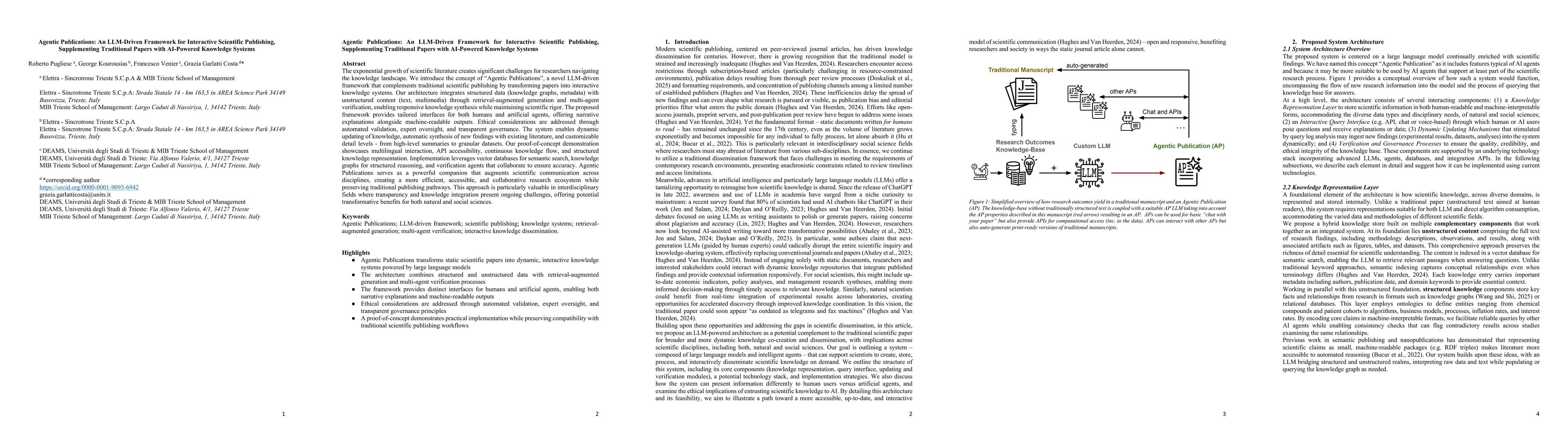 Thumbnail for Agentic Publications: An LLM-Driven Framework for Interactive Scientific
  Publishing, Supplementing Traditional Papers with AI-Powered Knowledge
  Systems