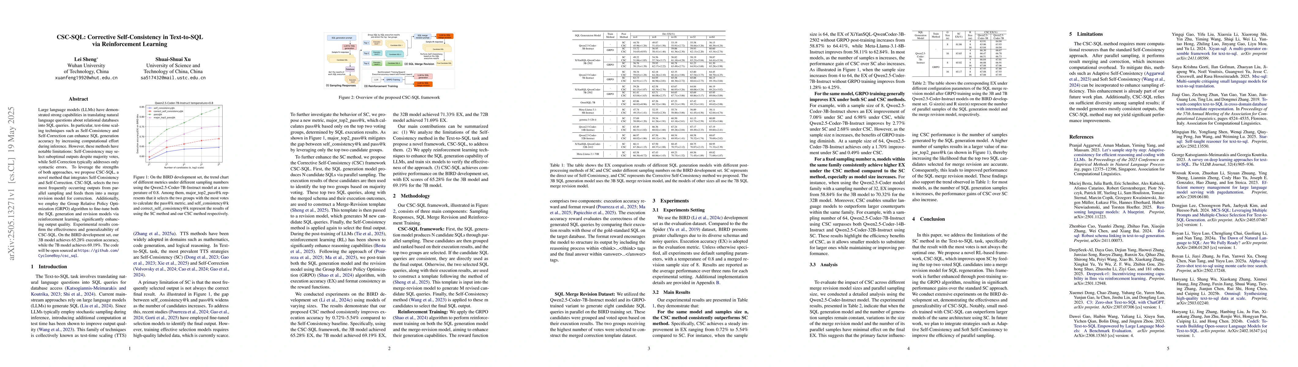 Thumbnail for CSC-SQL: Corrective Self-Consistency in Text-to-SQL via Reinforcement
  Learning
