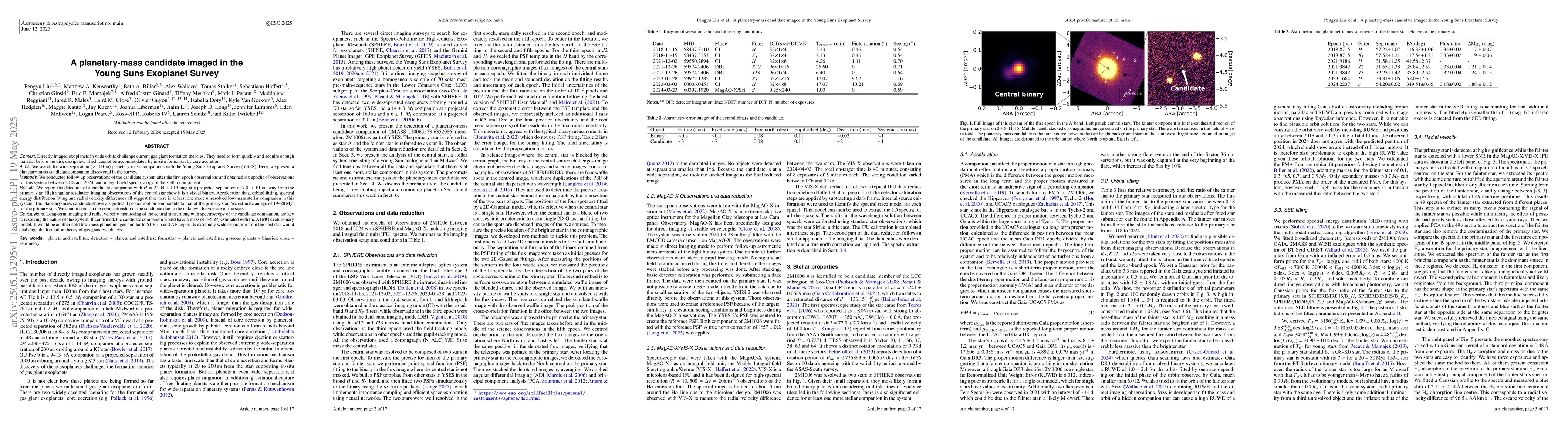 Thumbnail for A planetary-mass candidate imaged in the Young Suns Exoplanet Survey