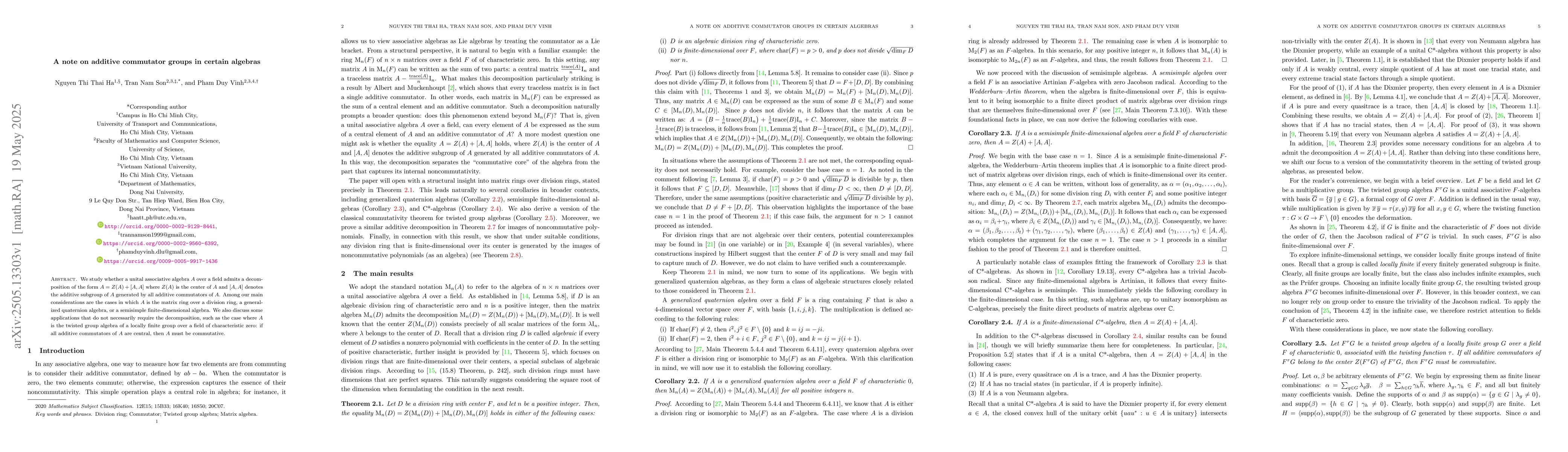 Thumbnail for A note on additive commutator groups in certain algebras