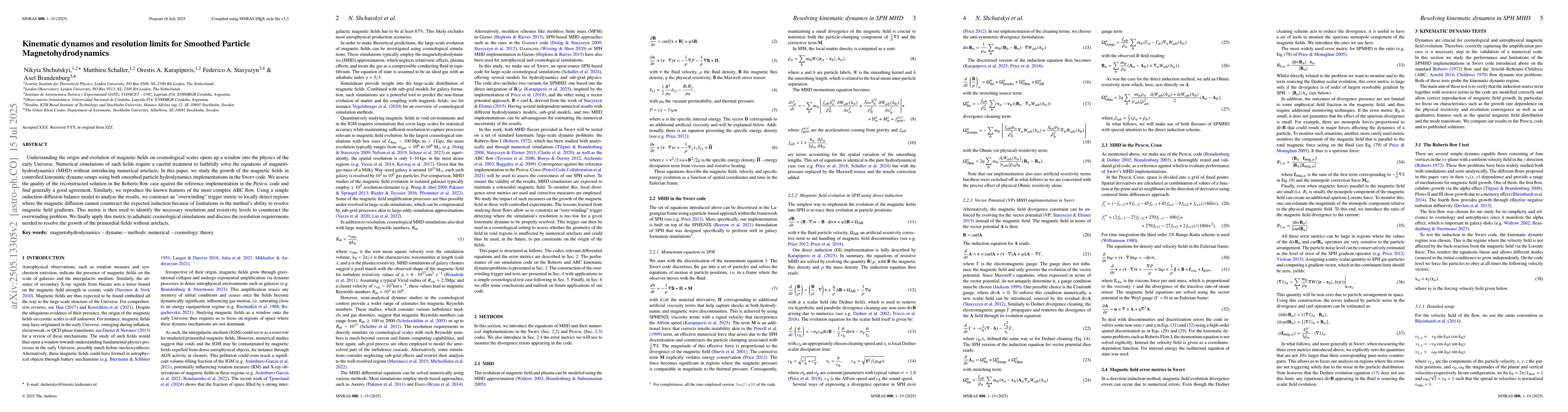 Thumbnail for Kinematic dynamos and resolution limits for Smoothed Particle
  Magnetohydrodynamics