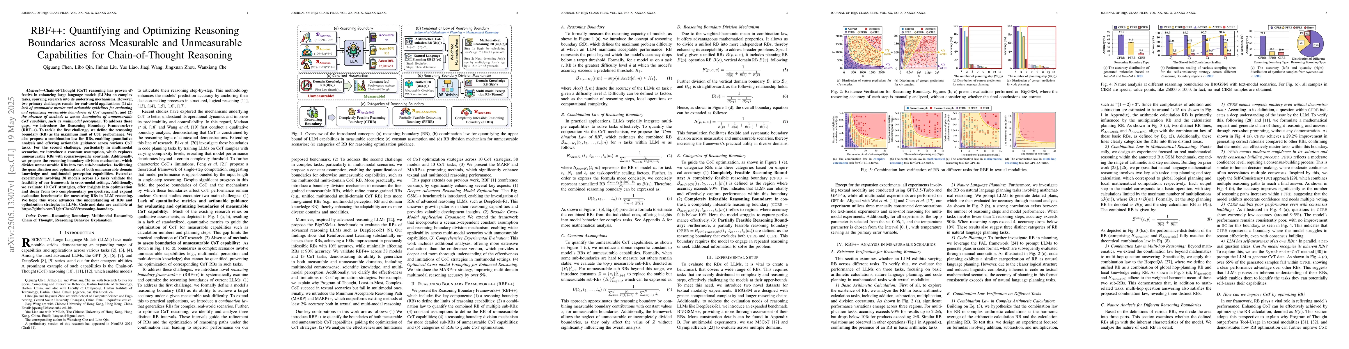 Thumbnail for RBF++: Quantifying and Optimizing Reasoning Boundaries across Measurable
  and Unmeasurable Capabilities for Chain-of-Thought Reasoning