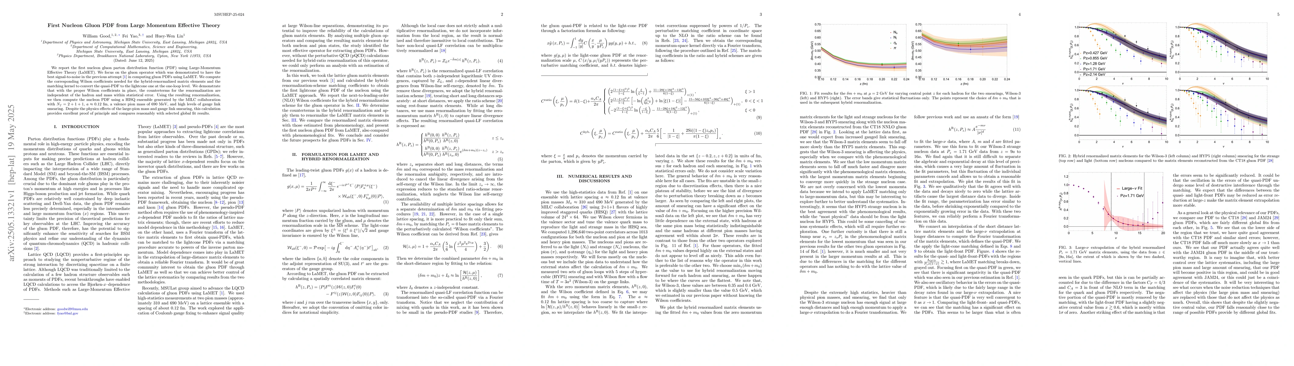 Thumbnail for First Nucleon Gluon PDF from Large Momentum Effective Theory