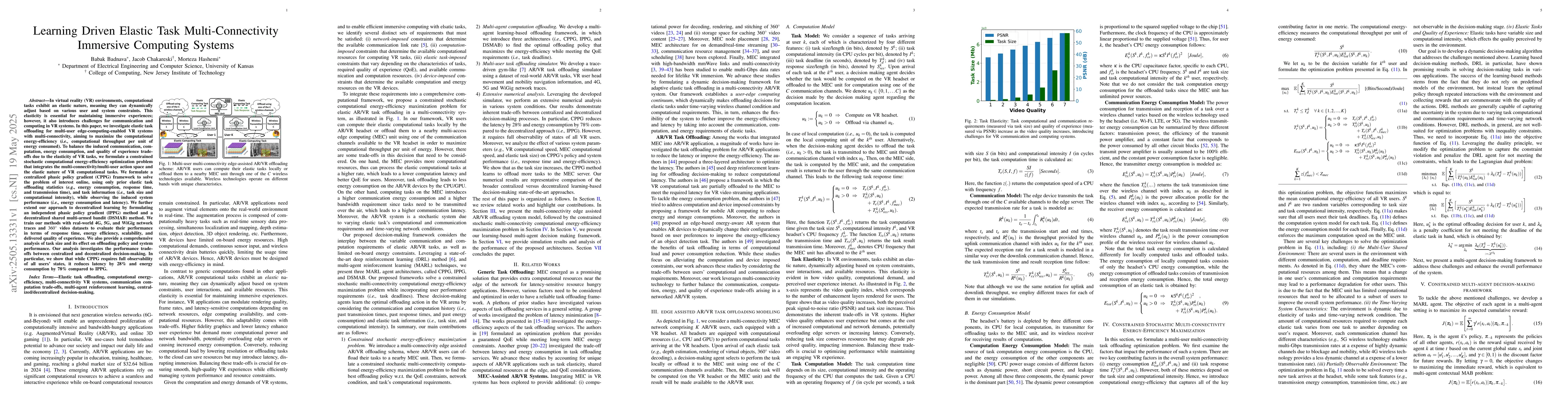 Thumbnail for Learning Driven Elastic Task Multi-Connectivity Immersive Computing
  Systems