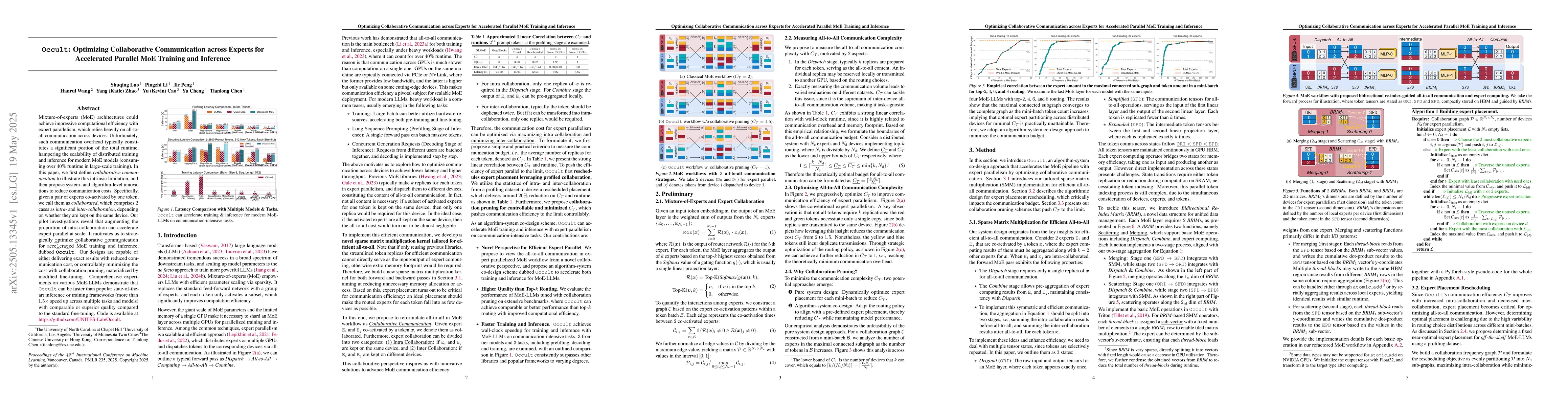 Thumbnail for Occult: Optimizing Collaborative Communication across Experts for
  Accelerated Parallel MoE Training and Inference