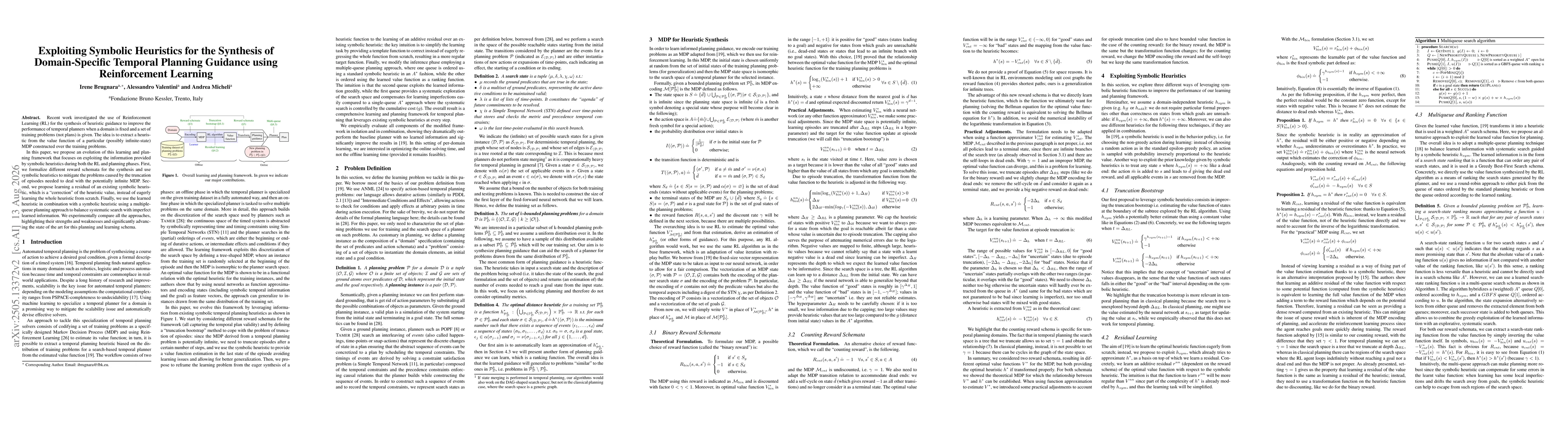 Thumbnail for Exploiting Symbolic Heuristics for the Synthesis of Domain-Specific Temporal Planning Guidance using Reinforcement Learning